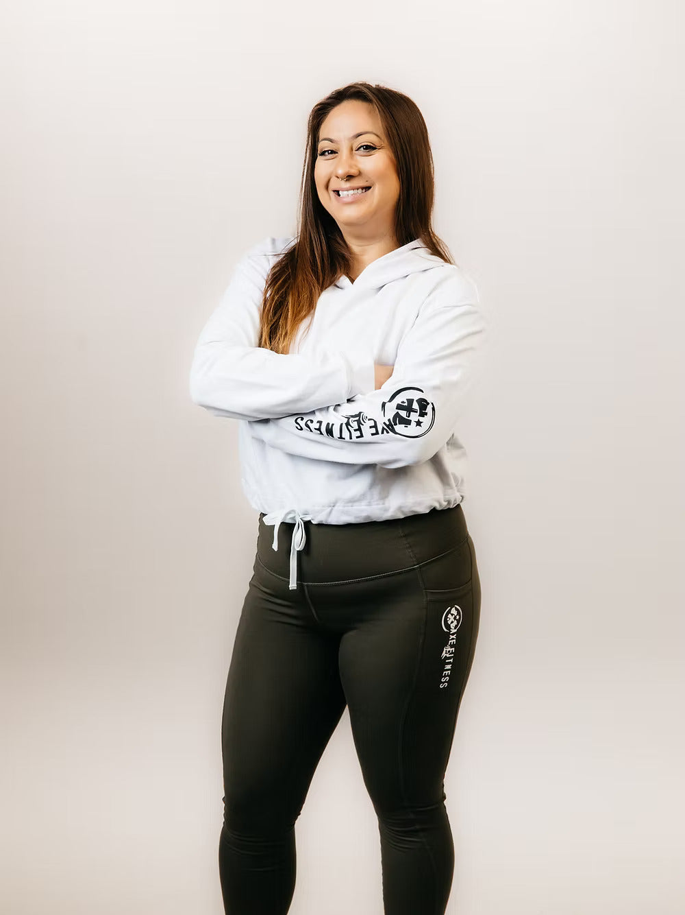 White Cropped Hoodie