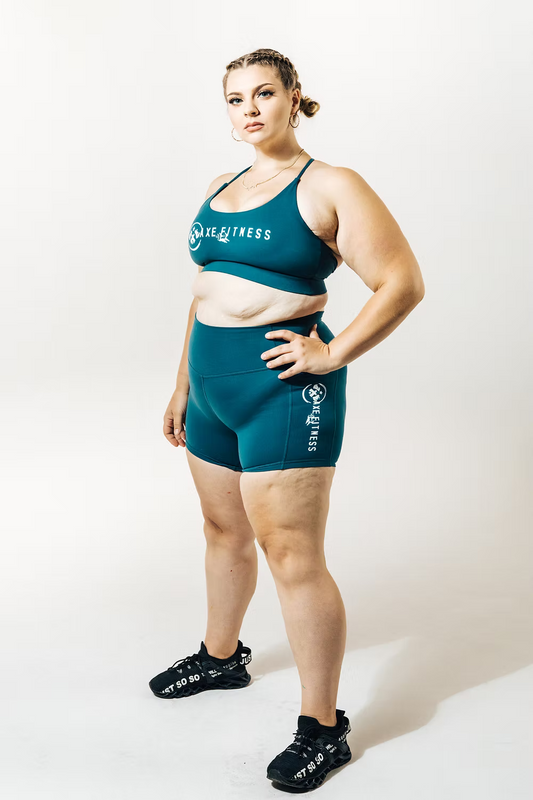 Teal Criss-Cross Sports Bra