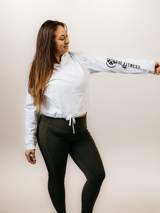 White Cropped Hoodie